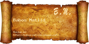 Babos Matild névjegykártya
